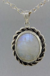 silver moonstone pendant