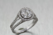 platinum cluster engagement ring