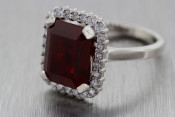 platinum ruby halo ring