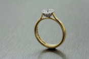 14k two toned bezel set engagement ring