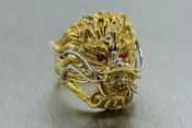 18k royal gold dragon ring 