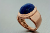 18k rose gold lapis ring