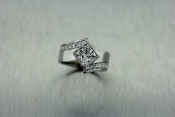 14k white gold princess cut engagement ring