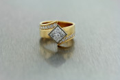 14k two tone princess cut diamond engagement ring