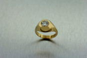 14k mens solitaire pinky ring