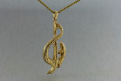 14k treble cleft fish hook