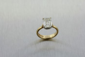 2.75ct emerald cut diamond two tone ring